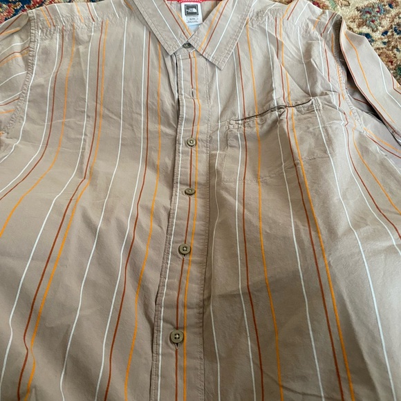 North face short sleeve X-Large Tan and Orange Men's Shirt button down - Picture 1 of 2